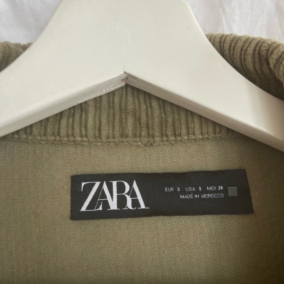 ZARA Ribbed Corduroy Button Down Jacket Green Size Small - Picture 5 of 13